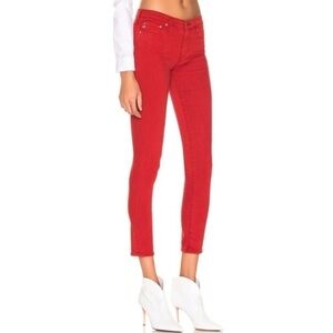 AG The Prima Ankle in 1 Year Hi White Clever Red